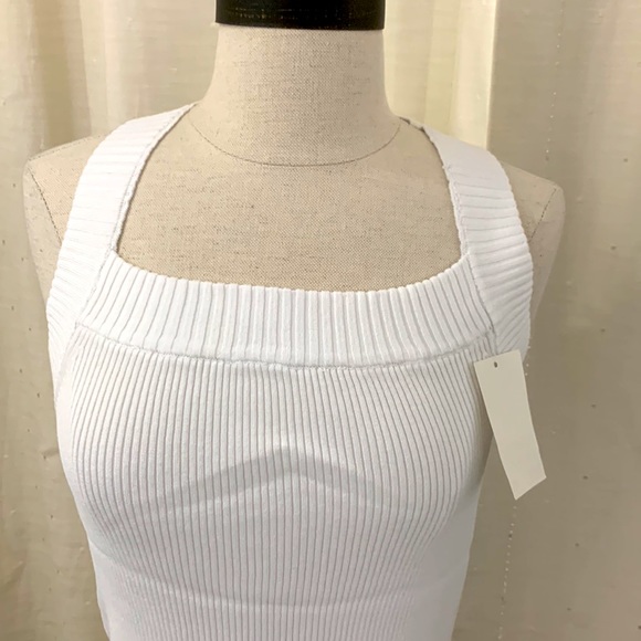 H & M White NWT Rib Knit Top size Large - Picture 3 of 17